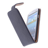 Polar Echt Lederen Hoesje voor Samsung Galaxy S4 Flipcase Navy Blue