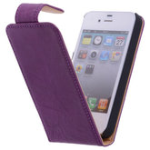 Polar Echt Lederen Hoesje voor Apple iPhone 5C Flipcase Lila