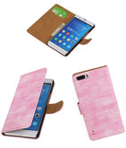 Hoesje voor Huawei Honor 6 Plus Booktype Wallet Mini Slang Roze