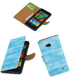 Hoesje voor Microsoft Lumia 640 Booktype Wallet Mini Slang Blauw