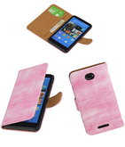 Hoesje voor Sony Xperia E4 Booktype Wallet Mini Slang Roze