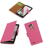 Hoesje voor LG G4 Effen Booktype Wallet Roze