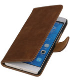 Hoesje voor LG G4c Bark Hout Bookstyle Wallet Bruin