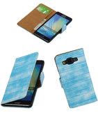 Hoesje voor Samsung Galaxy A5 2015 Booktype Wallet Mini Slang Blauw