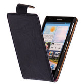 Polar Echt Lederen Navy Blue Hoesje voor Sony Xperia L C2105 Flipcase