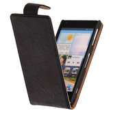 Polar Echt Lederen Zwart Hoesje voor Sony Xperia L C2105 Flipcase