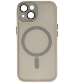 Mat-Transparent met Camera Beschermer Magsafe Case voor iPhone 15 Plus Grijs