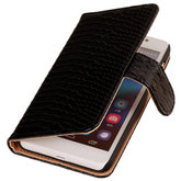 Hoesje voor Huawei Ascend G6 4G Booktype Wallet Slang Zwart