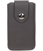 Samsung Galaxy J2 2015 - Luxe Leder look insteekhoes/pouch - Grijs M