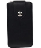 Samsung Galaxy J2 2015 - Luxe Leder look insteekhoes/pouch - Zwart M