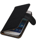 Bestcases Slang Zwart Hoesje voor Samsung Galaxy S4 Mini Bookcase Cover Bestcases Slang Zwart Hoesje voor Samsung Galaxy S4 Mini Bookcase Cover