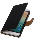 Hoesje voor Huawei Honor 7i - Croco Booktype Wallet Zwart