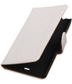 Hoesje voor Microsoft Lumia 540 Croco Booktype Wallet Wit