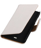Hoesje voor Microsoft Lumia 430 Croco Booktype Wallet Wit