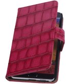 Hoesje voor Samsung Galaxy Note 3 Neo - Croco Roze Booktype Wallet