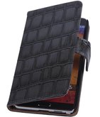 Hoesje voor Samsung Galaxy Note 3 Neo - Croco Grijs Booktype Wallet