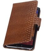 Hoesje voor Samsung Galaxy Note 3 Neo - Slang Bruin Booktype Wallet