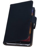 Hoesje voor Samsung Galaxy Note 3 Neo - Hout Donker Blauw Booktype Wallet