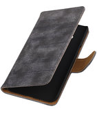 Hoesje voor Samsung Galaxy J3 - Mini Slang Grijs Booktype Wallet