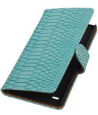 Hoesje voor Huawei Ascend Y550 - Slang Turquoise Booktype Wallet