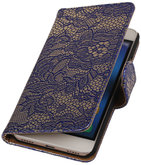 Hoesje voor Huawei Honor 4A - Lace Blauw Booktype Wallet