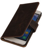 Mocca Pull-Up PU Hoesje voor Huawei Honor Y6 / 4A Booktype Wallet Cover