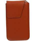 Universele Leder look insteekhoes/pouch Model 1 - Bruin Small