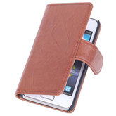 BestCases Bruin Echt Leer Booktype Samsung Galaxy S Duos S7562