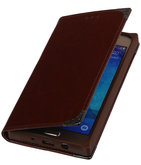 Bruin TPU Map Bookstyle Hoesje voor Samsung Galaxy J7 2015 Wallet Cover