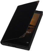 Zwart TPU Map Bookstyle Hoesje voor Huawei Ascend Mate 7 Wallet Cover