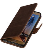 Mocca Pull-Up PU Hoesje voor Samsung Galaxy S6 Edge Plus Booktype Wallet Cover
