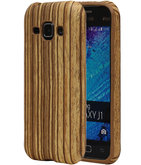 Verticale Hout TPU Cover Case voor Hoesje voor Samsung Galaxy J1 2015 Verticale Hout TPU Cover Case voor Hoesje voor Samsung Galaxy J1 2015