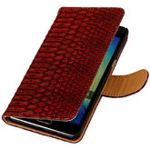 Rood Slang Booktype Hoesje voor Samsung Galaxy A3 2016 Wallet Cover