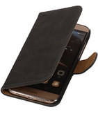 Grijs Bark Hout Booktype Hoesje voor Huawei G8 Wallet Cover
