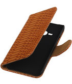 Bruin Slang Booktype Hoesje voor Samsung Galaxy S3 Mini Wallet Cover