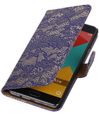 Blauw Lace Booktype Hoesje voor Samsung Galaxy A5 2016 Wallet Cover
