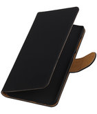 Zwart Effen Booktype Hoesje voor Samsung Galaxy Ace 2 Wallet Cover