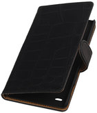 Hoesje voor Sony Xperia C4 Booktype Krokodil Zwart