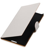 Wit Krokodil Booktype Hoesje voor Nokia Lumia 1520 Wallet Cover