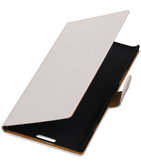Wit Effen Booktype Hoesje voor Nokia Lumia 1520 Wallet Cover