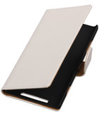 Wit Effen Booktype Hoesje voor Nokia Lumia 920 Wallet Cover