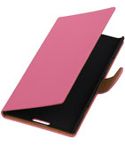 Roze Effen Booktype Hoesje voor Nokia Lumia 930 Wallet Cover