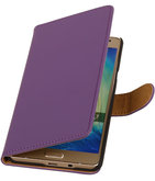Paars Effen Booktype Hoesje voor Samsung Galaxy A7 2015 Wallet Cover