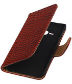 Rood Slang Booktype Hoesje voor Samsung Galaxy Core LTE Wallet Cover