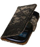 Lace Zwart Hoesje voor Samsung Galaxy S3 Mini VE Book/Wallet Case/Cover