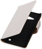 Wit Krokodil Booktype Hoesje voor Microsoft Lumia 550 Wallet Cover