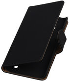 Zwart Effen Booktype Hoesje voor Microsoft Lumia 550 Wallet Cover