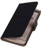 Hoesje voor LG V10 - Croco Zwart Booktype Wallet