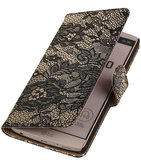 Hoesje voor LG V10 - Lace Zwart Booktype Wallet