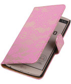 Hoesje voor LG V10 - Lace Roze Booktype Wallet